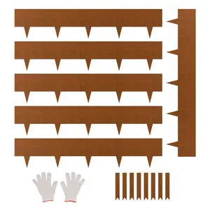 VEVOR Steel Landscape Edging,  , 6 Packs 40 x 8 in Weather-Resistant & Pre-Rust Metal Landscape Edging, Bendable Garden Edging Border, Shark Spike, Lawn Edging for Flower Bed Yard Pathway Divider