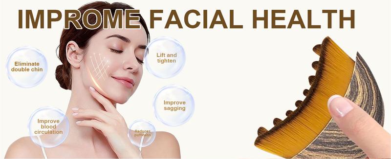 Face Lymphatic Contour Brush for Jawline & Chin Sculpting Dry Brushing Massager for Lymphatic Drainage