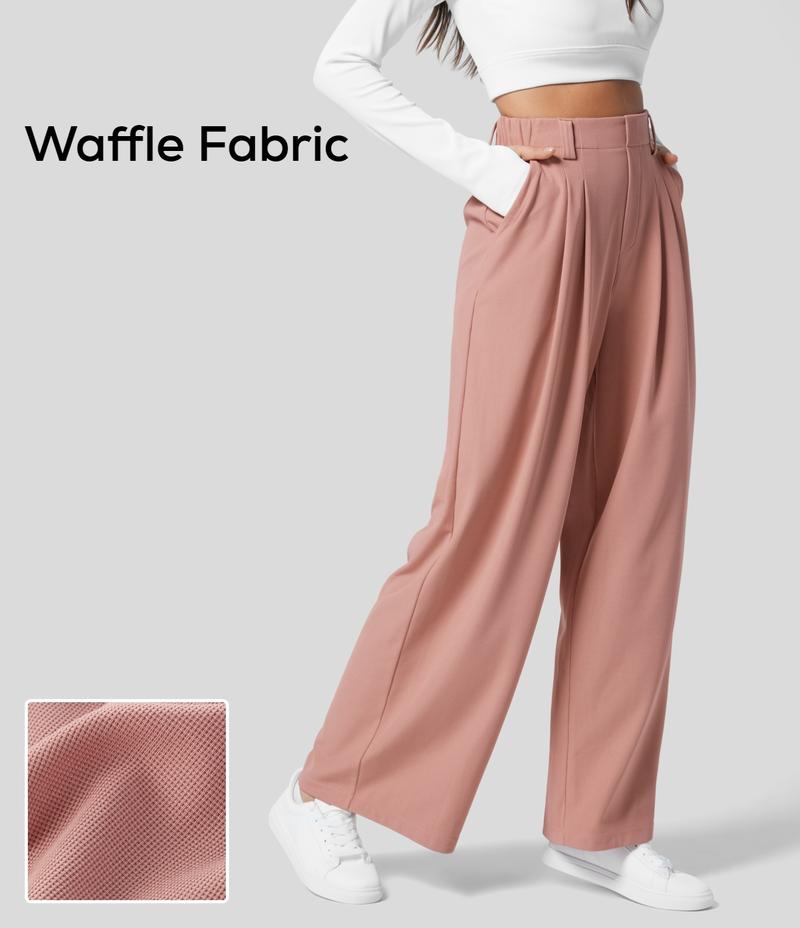 Halara Flex High Waisted Side Pocket Wide Leg Waffle Work Pants   #TikTokShopHolidayHaul