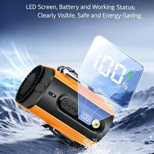 Portable Waist Fan with Flashlight - 5-Speed, Hands-Free Cooling Clip-On Waist Fan for Outdoor Camping and Travel, Made of ABS, USB-C Charging, Camping Fan | Tactical Design | Durable Clip