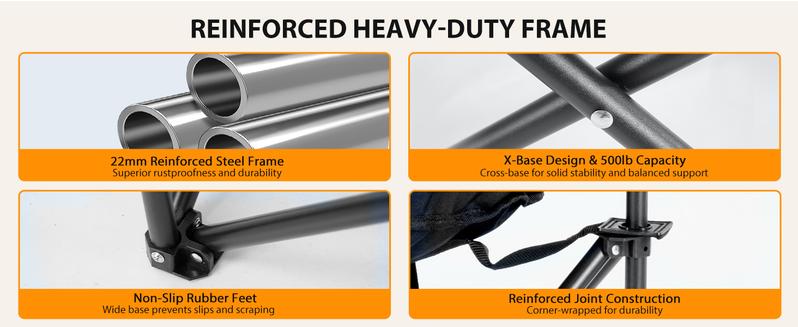 SLSY Heated Armrest Camping Chair, Portable Heated Folding Recliner Chair with 3 Heat Levels, Patio Lawn Lounge Chair Supports 400 lbs【Batteries not included】