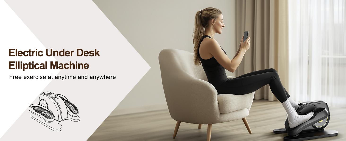 Under-Desk Mini Elliptical - Quiet Operation with Adjustable Speed Levels, Digital LED Display, Compact Design for Home & Office Use Under-Desk Mini Elliptical - Quiet Operation with Adjustable Speed Levels, Digital LED Display, Compact Design for Home & Office Use