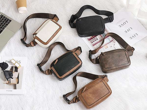 CLUCI TikTokShopSpringGlowUp Belt Bag for Women, Mini Everywhere Crossbody Waist Bag Adjustable Strap, Vegan Leather Women's Fanny Pack Bum Bag Gift