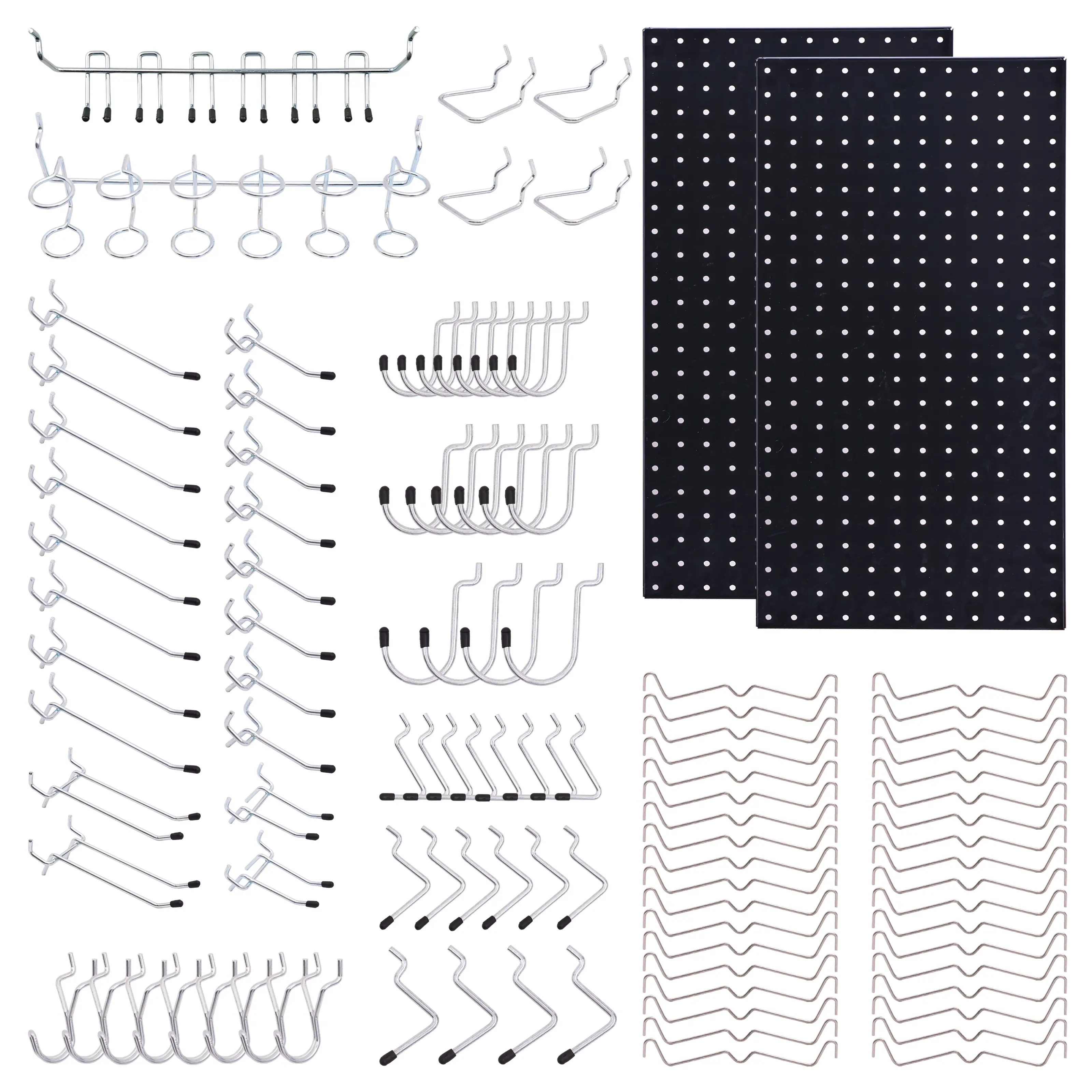 108-Piece Metal Pegboard Wall Storage Rack, 24×12-Inch Pegboard Panel Tool Storage Set, Multifunctional Tool Storage Pegboard for Garages, Workbenches, and Tool Sheds