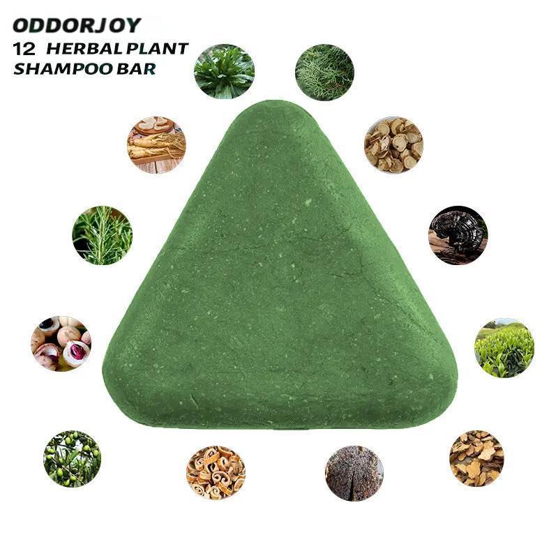 ODDORJOY Anti Hair Loss Shampoo Bar – with Usman Grass, Arborvitae Leaves, Polygonum&Ginseng, Strengthens Roots, Reduces Hair Fall, for Thinning Hair, Sulfate-Free, Herbal Hair Growth Soap 80g Haircare Cleansing Conditioner Biotin Hair Conditioner Bar
