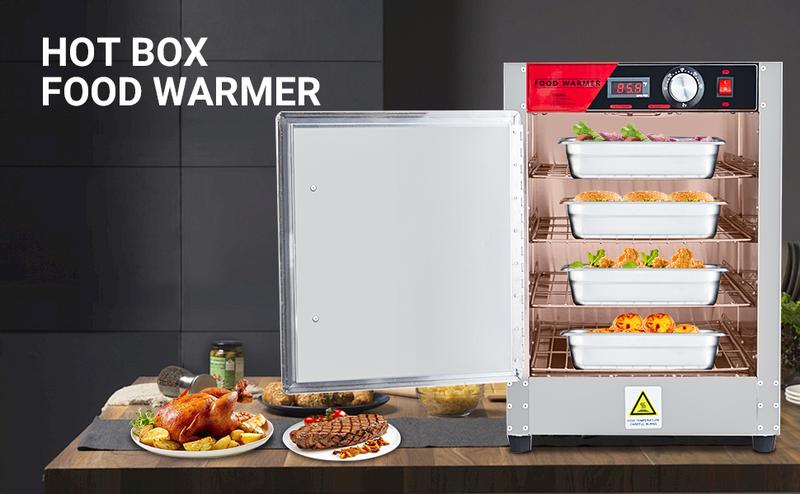 【GARVEE】Commercial Stainless Steel Food Warming Cabinets with Multiple Tiers (4 to 16), Adjustable Temperature, Water Tray, and Excellent Insulation for Pizza, Chicken, Pastries, and Restaurant Use