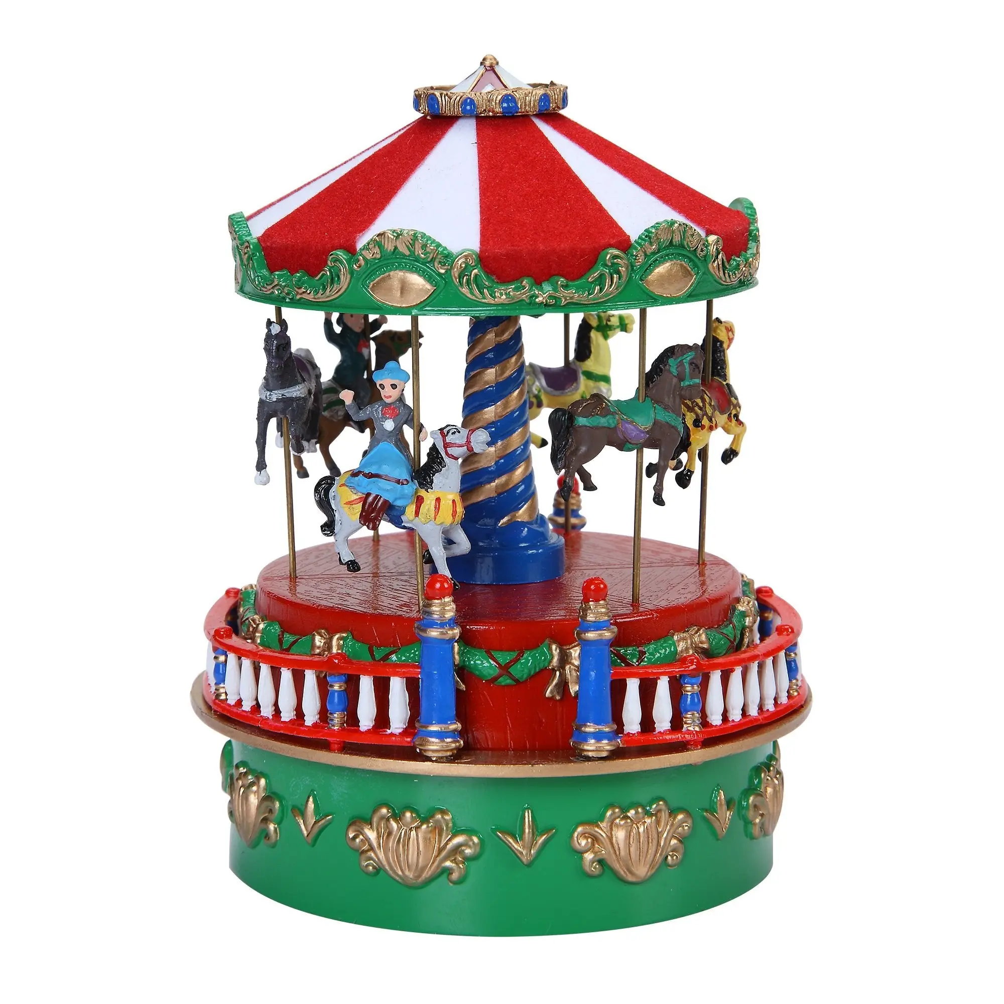 Mini Carousel Music Box with Music-Motion, Bells - Holiday Decoration Items, Christmas Home Decor, Collectible Home Supplies Collectibles