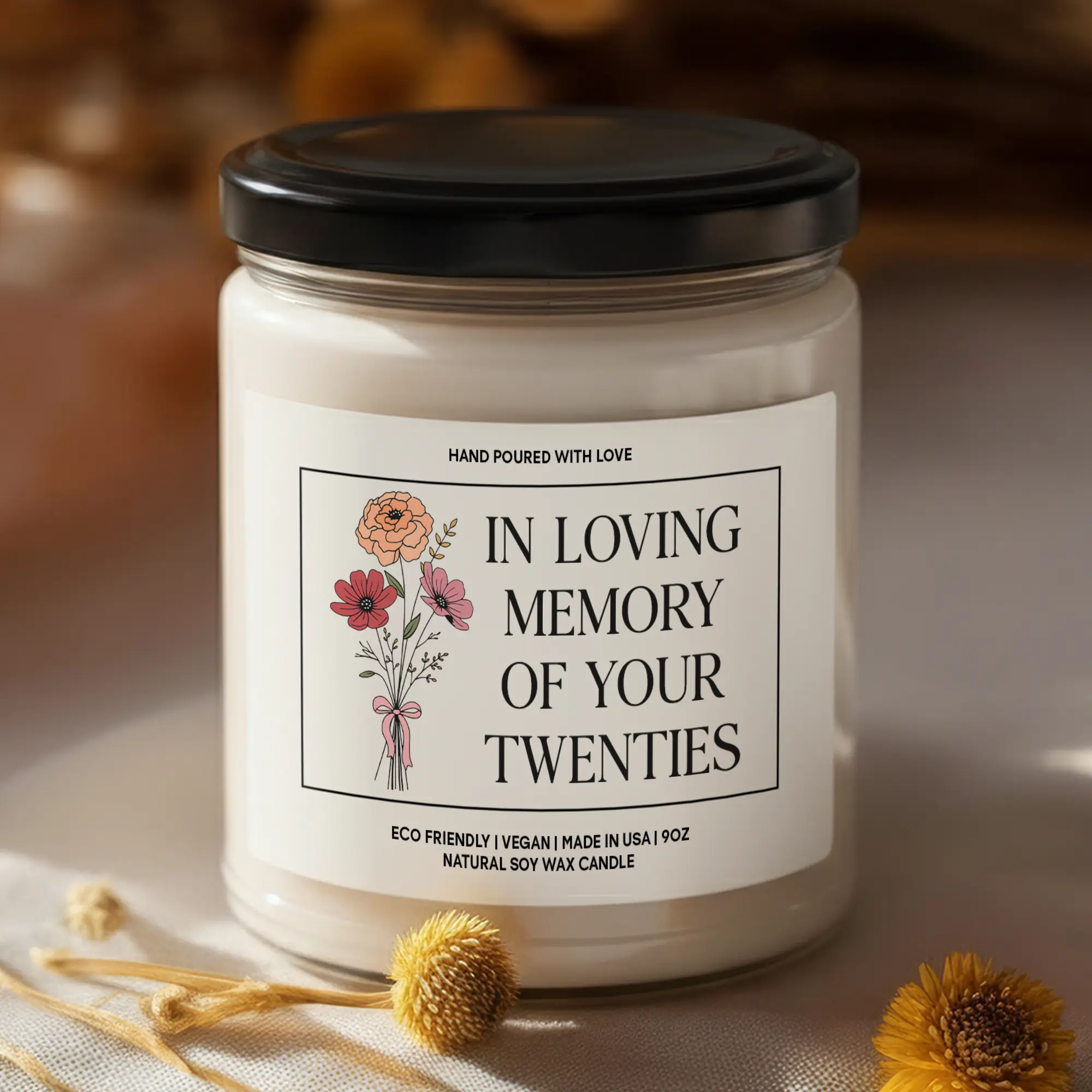 MAKEAGIFT 30th Birthday Candle, In Loving Memory Of Your 20s Gifts, Milestone Birthday Candles, Funny Birthday Gift, Aging Humor Candle