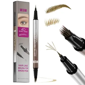 4D Micro-Sculpting Dual-Ended Pen - Waterproof Eyebrow Shaping Pen, ultra-precise tip + artificial brush, sweat and moisture resistant, creates natural eyebrow makeup.