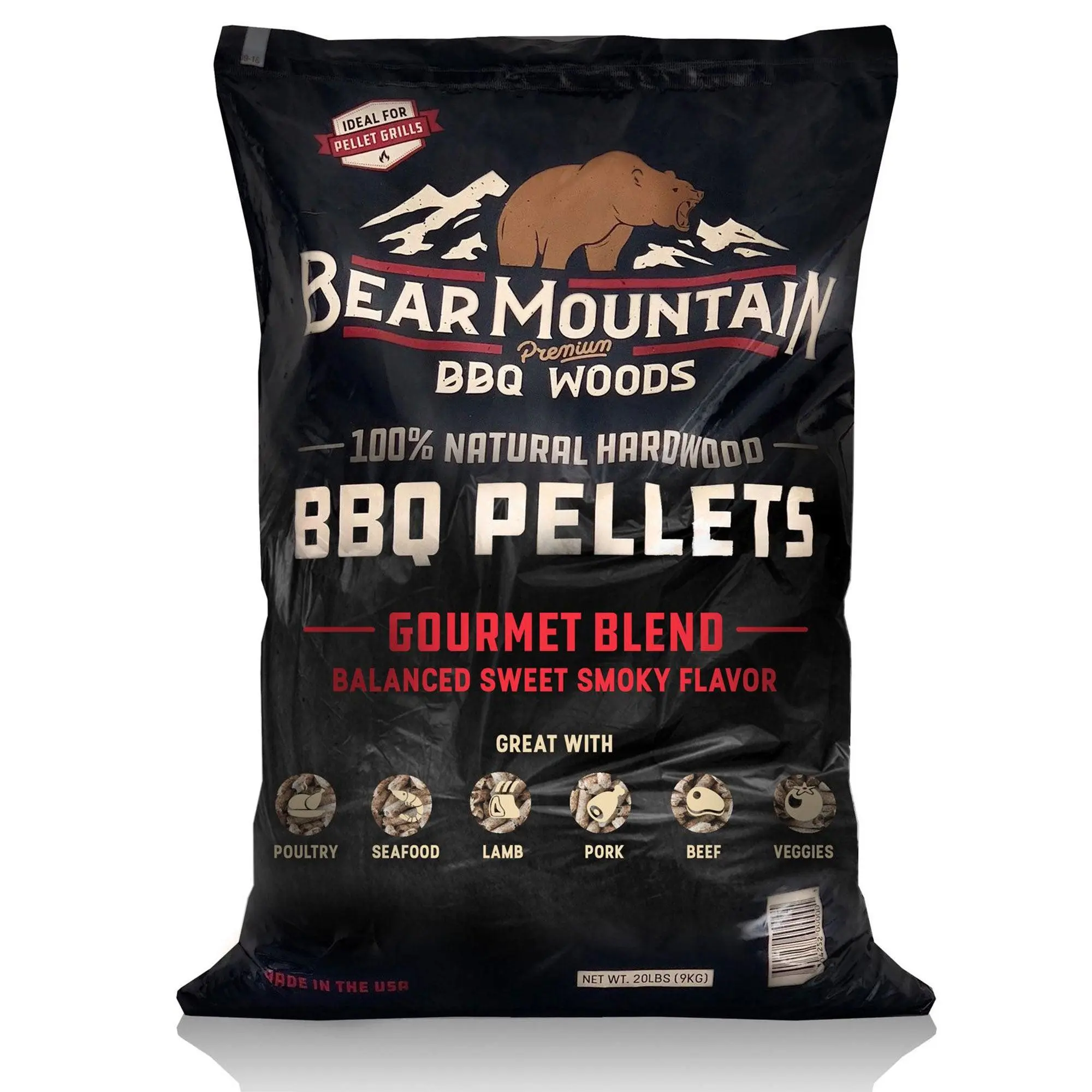 Bear Mountain BBQ FB99 All-Natural Hardwood Gourmet Blend Smoker Pellets, 40 lbs Bear Mountain BBQ FB99 All-Natural Hardwood Gourmet Blend Smoker Pellets, 40 lbs
