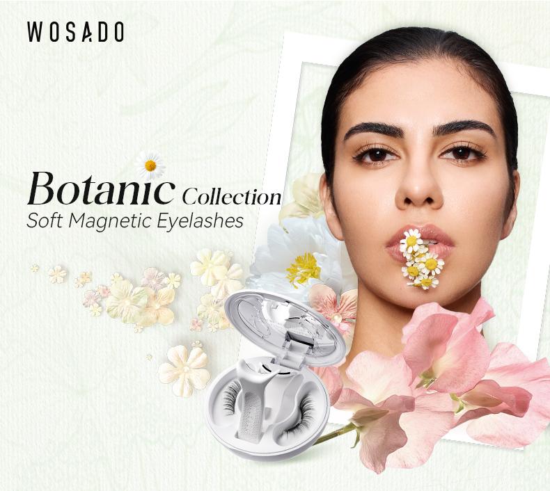 WOSADO Botanic Collection Extended- Band Soft Magnetic Eyelashes All-in-One Box Waterproof Reusable Glue-Free Eyeliner-Free Makeup Cosmetic