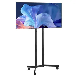 VEVOR Rolling TV Stand,  , Mobile TV Cart for 32-65 Inch Screens, Height Adjustable, Portable Monitor Stand with Wheels Holds up to 88 lbs for Living Room, Bedroom, Office, Outdoor, Max VESA 400x400mm