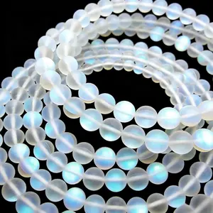 Clear Mystic Mermaid Glass Matte Round Beads 6mm 8mm 10mm 12mm 15.5" Strand