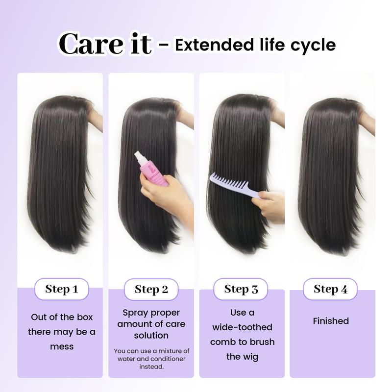 [Blend]9x7 Glueless C-Part Layered Wig Wear and Go Lace Front Straight Wig Pre Plucked Pre Cut Tiny Knots