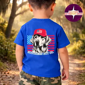 (Back side) YOUTH & ADULT  American Retriever shirt, toddler boy clothing, america 250 tee, 250th anniversary