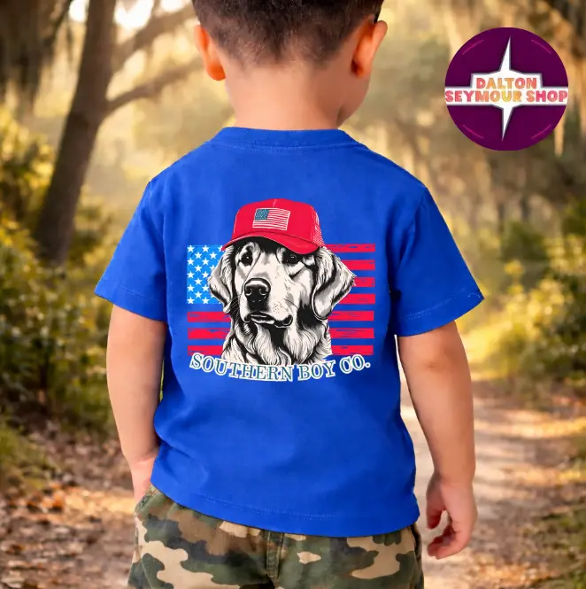 (Back side) YOUTH & ADULT  American Retriever shirt, toddler boy clothing, america 250 tee, 250th anniversary