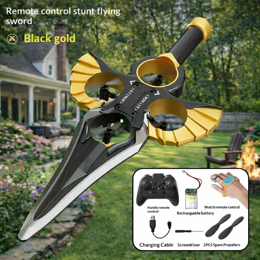 Flying Sword RC Drone Toy, Remote Control Flying Toy with Hand Wave Mode, 360° Stunt Flip LED Light RC Plane, Drone for Kids 8-12, Outdoor Flying Toys for Boys Girls, Cool Gadgets, Beginner Friendly RC Helicopter Toy, Gift for Teens Adults Boy Birthday ou