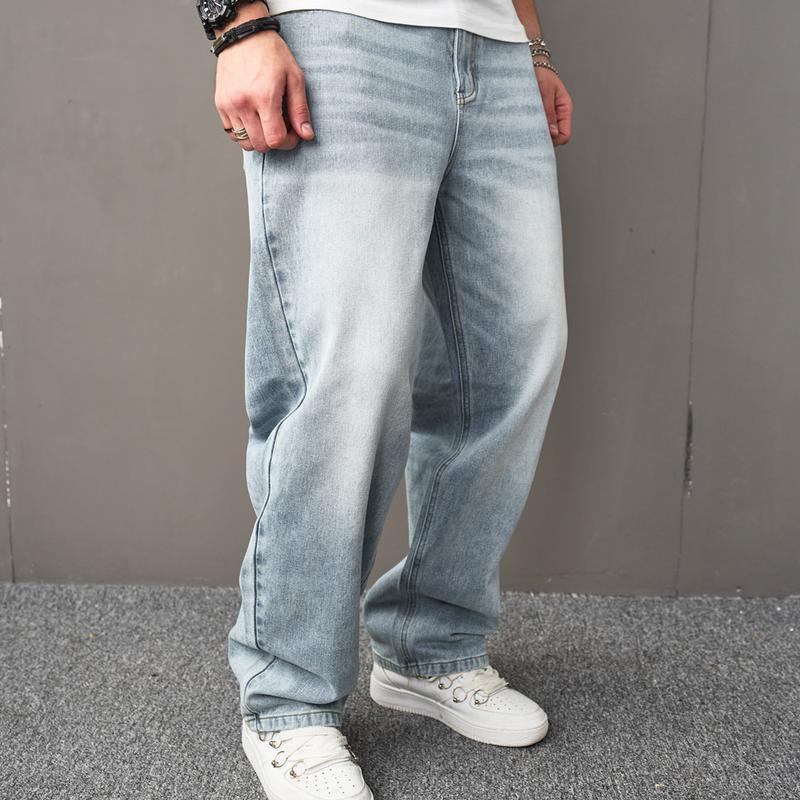 Baggy Jeans Men Multiple Pockets Distressed Straight Carpenter Stylish Comfortable Cargo Denim Pants Menswear Underwear Plain Casual Beige 113 Baggy Pants Skinny Jeans