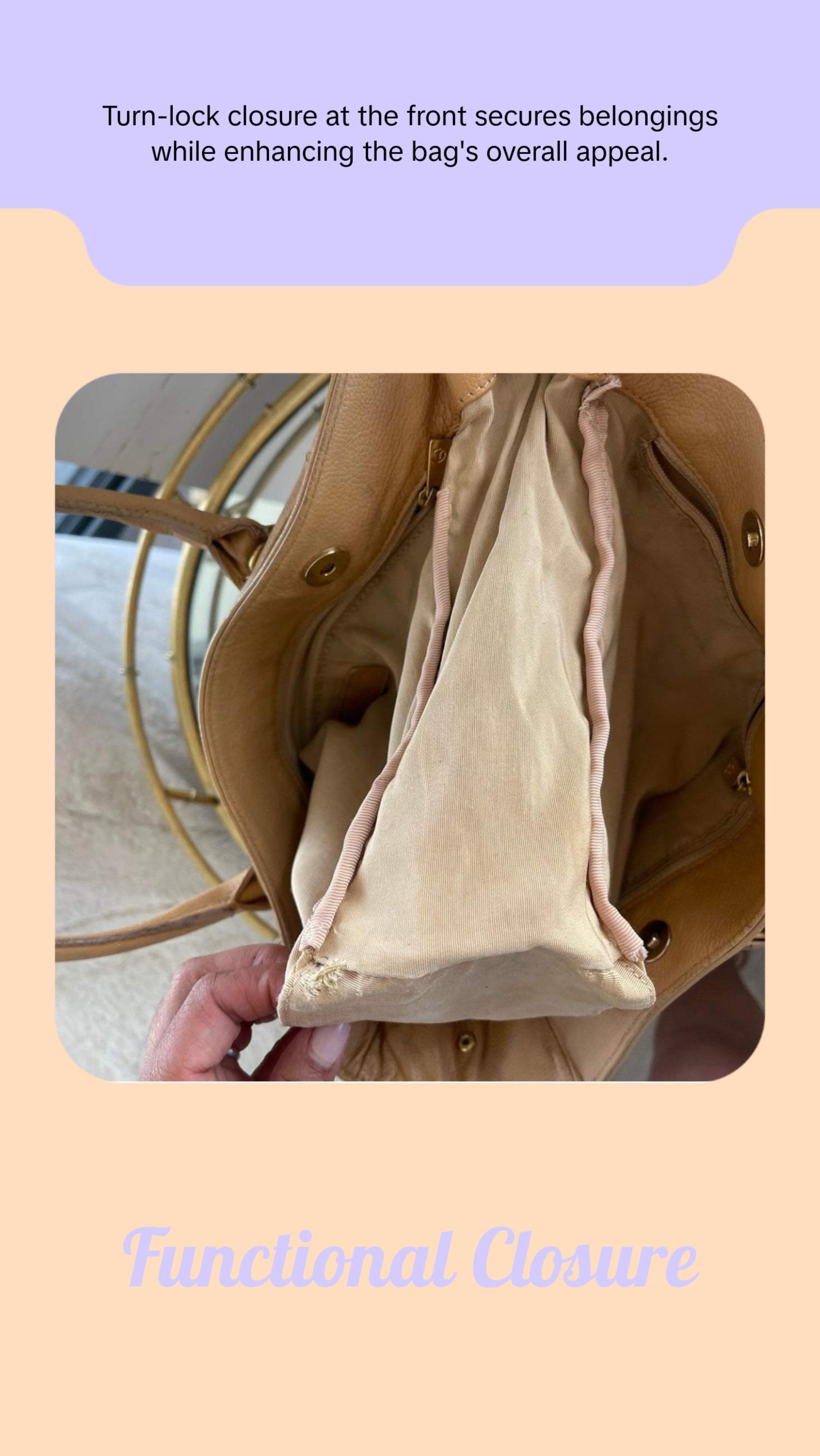 Pre-owned CHANEL Leather tote bags Beige Caviar Medium Executive Tote Bag 24k Gold Hardware 2004 2005