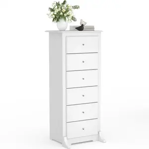 6 Drawer Wooden Dresser Chest for Bedroom Modern Storage Cabinet for Living Room Closet White Finish 6 Drawer Wooden Dresser Chest for Bedroom Modern Storage Cabinet for Living Room Closet White Finish