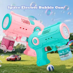 Fun Creative 10-Hole Electric Foam Bubble Gun - Children's Summer Toy Set with Bubble Liquid & 10 Concentrated Refills |   Perfect Birthday & Holiday Gift for Boys and Girl