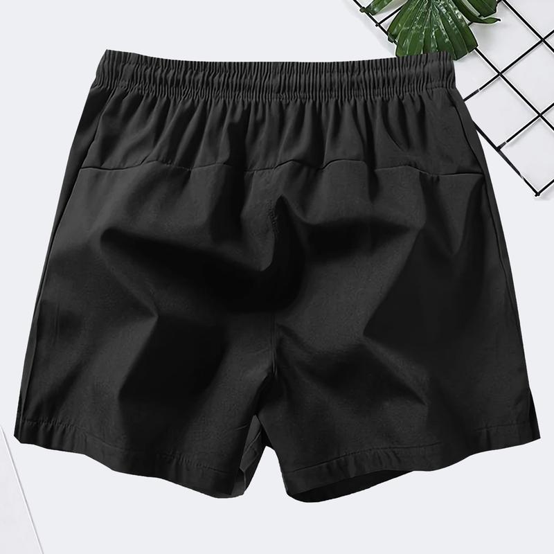 Men's athletic shorts, summer casual quick-dry elastic waistband drawstring shorts with zipper pockets, durable comfort suitable for gym workouts and outdoor leisure activities