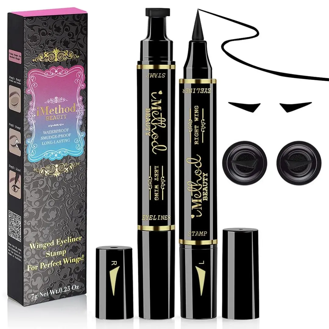 【 Hooded Eye Friendly 】iMethod Eyeliner Stamp - Perfect Wing Cat Eye Stamp, Wing Eyeliner Stamp Tool, Liquid Eye Liner, Waterproof & Smudgeproof, 10 mm, Cosmetic