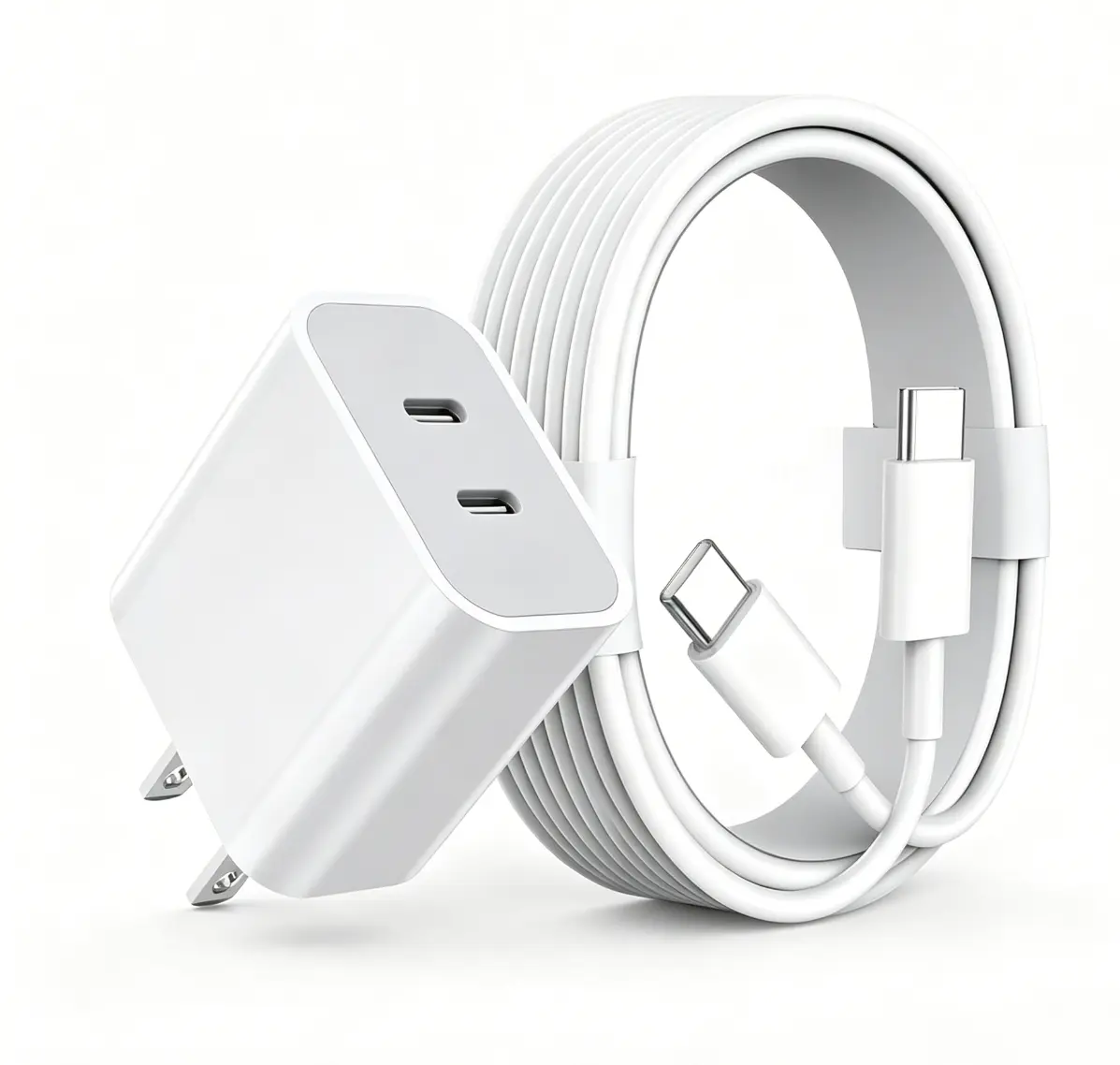 Phone Charger Fast Charging 10FT - 20W 2Port  Type C Charger Block with 10FT Type C to C Cable Compatible with iPhone 17/17 Pro/17 Pro Max/Air/16/16e/15, iPad Pro, iPad Air