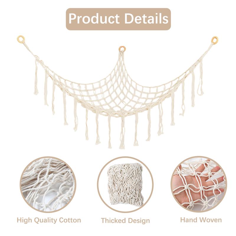 Stuffed Animal Storage Hammock Net Corner arge Toy Hammock Net for Stuffed Animals Room Decor - Cute Stuff Animal Organizer Plush Holder - Kids Baby Nursery Essentials Wall Bedroom Home Decor