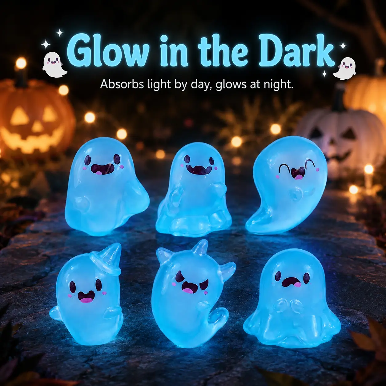 6Pcs Glow-In-The-Dark Mini Ghost Figurines,Cute Luminous Halloween Resin Ornaments for DIY Decor & Micro Landscape,Tabletop Decor,Interior Accessories for Home Office#tiktokshopbacktoschool