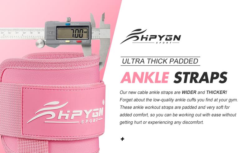 Ankle Straps for Cable Machines Kickbacks - Adjustable Comfort Ankle Cable Attachments for Gym Ankle Cuff Cable Machine Glute Kickback Straps - Leg Extensions, Curls & Ankle Cuffs Women