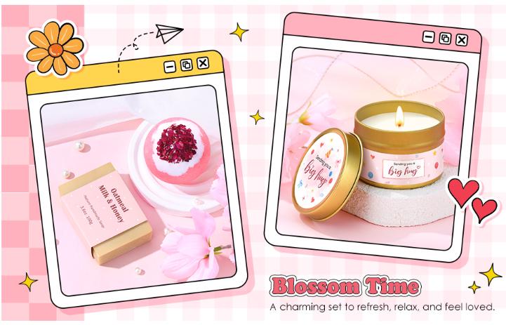 Gift Baskets for Women Unique Birthday Gifts for Women Self Care Cheer Up Gifts Set Pick Me Up Gift Box for Woman Teen Girls Best Friend Sister Ladies Friendship Her - Inspirational Pink Present