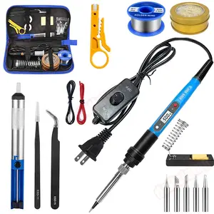 80W Adjustable Soldering Station - Digital Welding Gun with Desoldering Pump & 5 Solder Wire Types | LCD Display