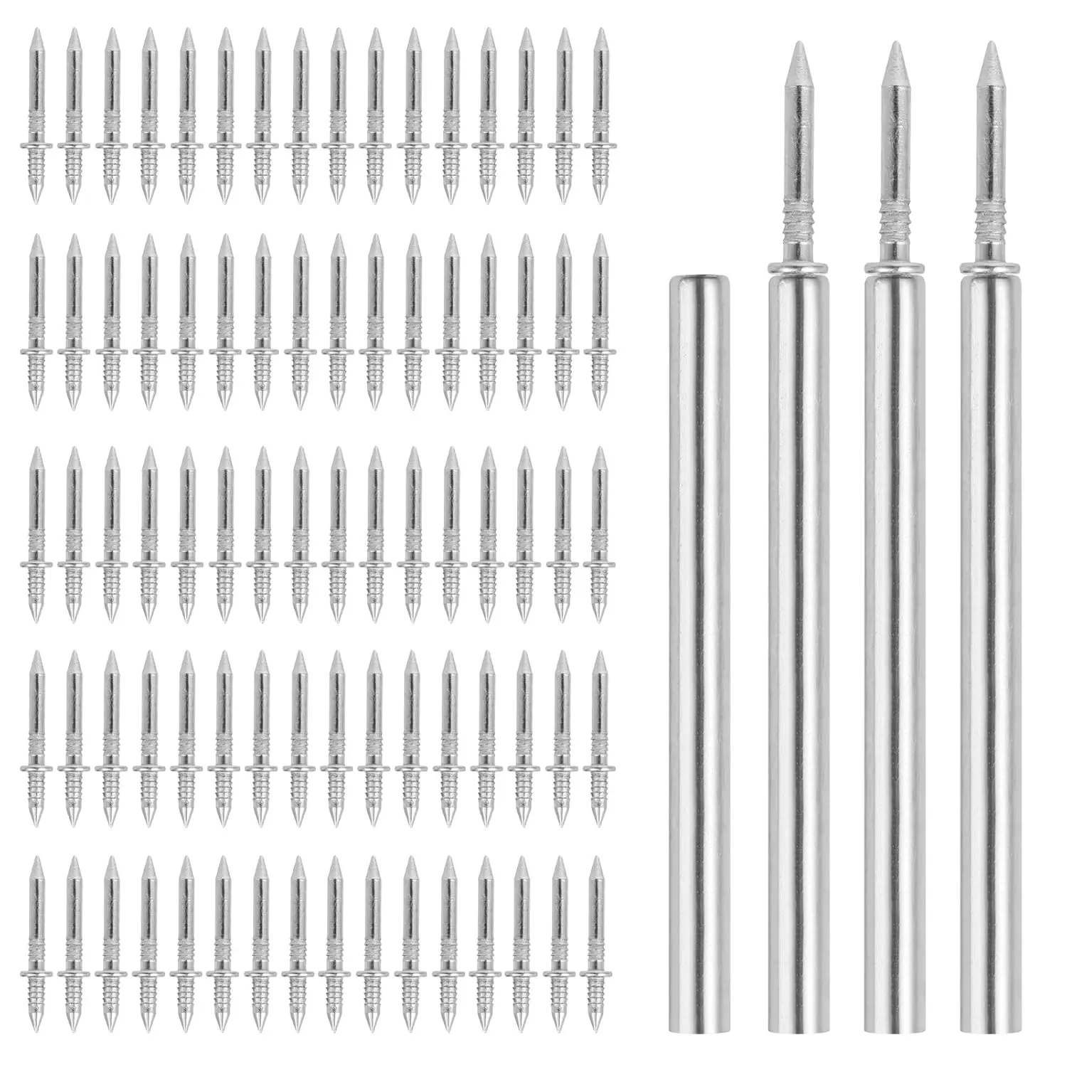 Double Head Skirting Nails 400pcs Hardware Nails with 4 Tools Invisible Seamless Baseboard Screws Solid Wood Trim