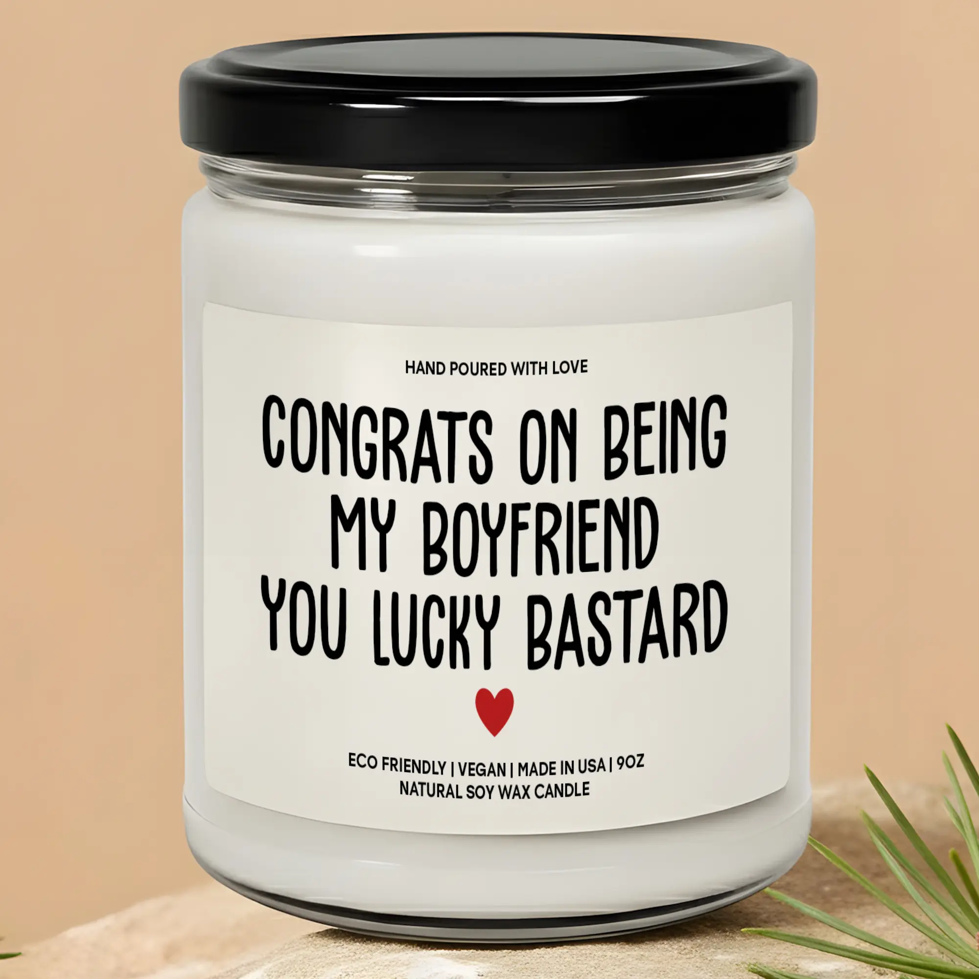 MAKEAGIFT Congrats On Being My Boyfriend Candle, Funny Valentine's Gift, Humor Relationship Gift, Couple Humor Gift, Romantic Funny Candles