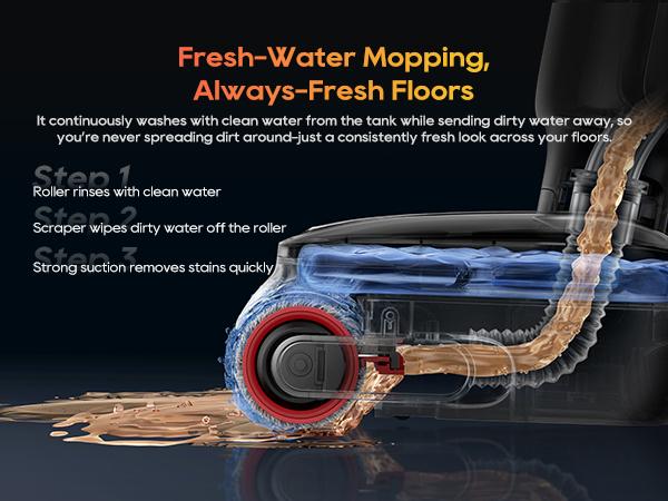 DREAME Aero Pro Vacuum Mop, ALL-in-ONE cordless cleaner for wet messes & dry messes, 0 hair residue, 5mins quiet flash self-clean, 185℉ self-dry, 60min runtime, for family, for all flooor types