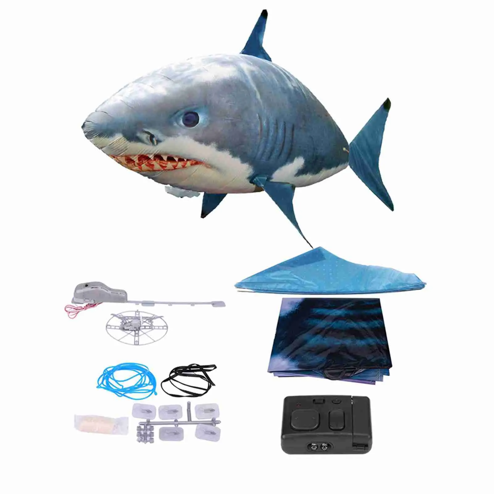 Remote Control Flying Shark Toy Anti Gravity RC Inflatable Shark Balloon Indoor Toy for Birthday Party Xmas Gift Blue