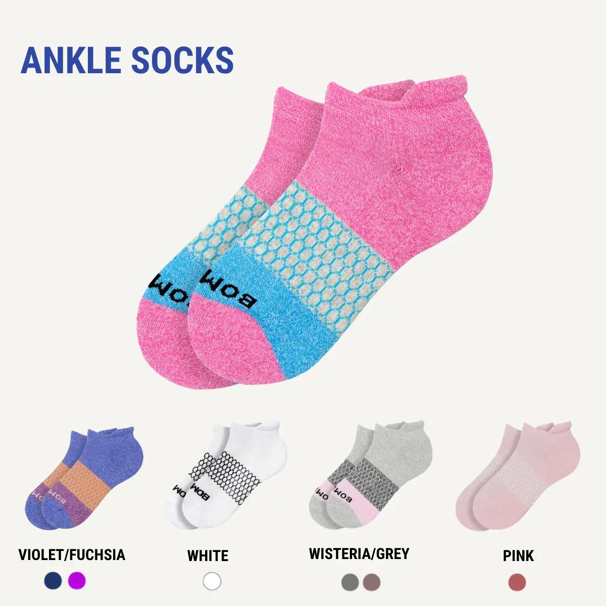 BOMBA Women’s Ankle Socks (2/3/5 packs) - Soft Cotton Socks with Arch Support, Moisture Wicking & Seamless Toe