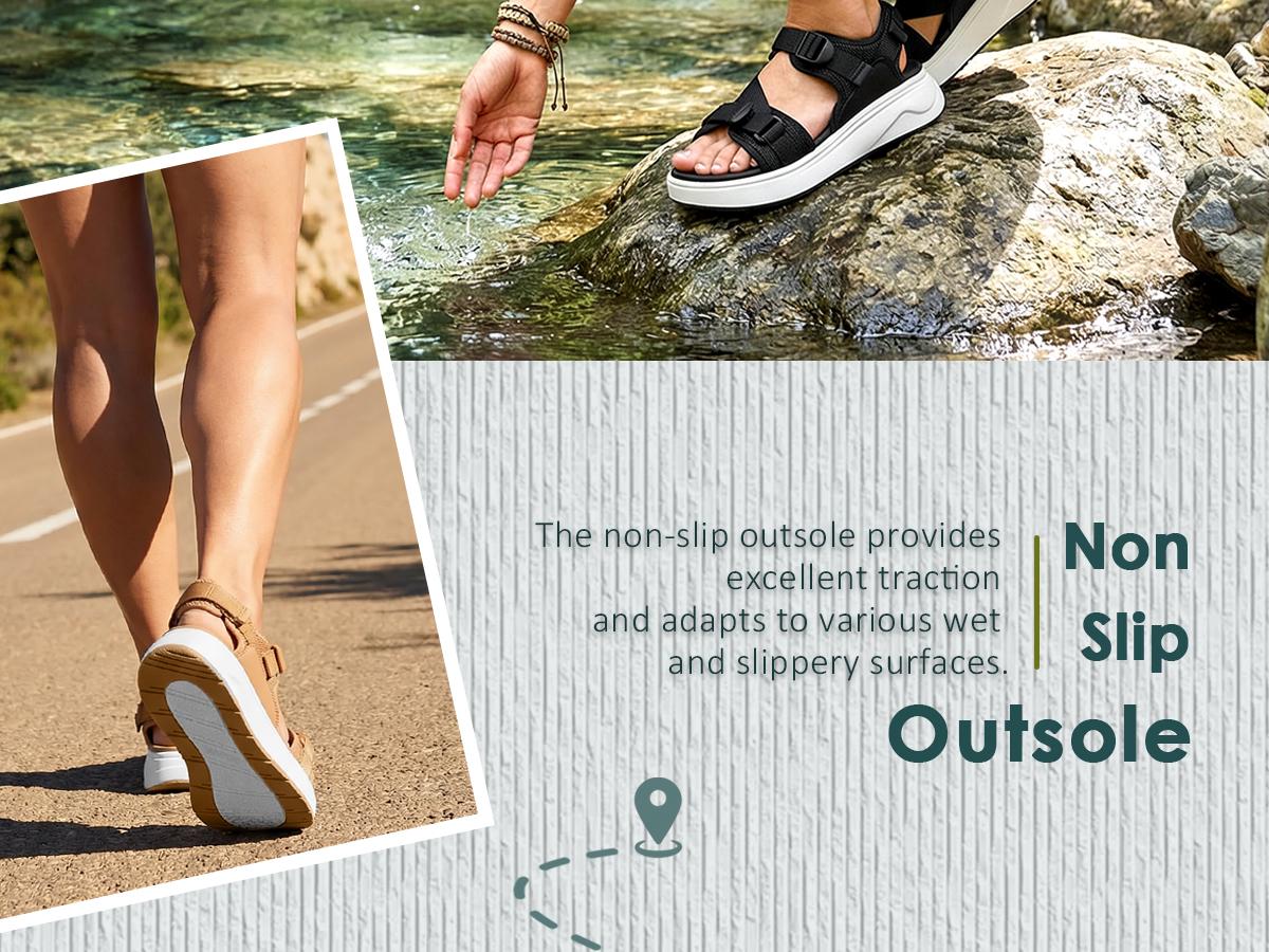 Vilanva Womens Orthopedic Walking Sandals with Comfortable Arch Support Recovery Sport Relief Plantar Fasciitis Outdoor Hiking Adjustable Strap Platform Cushion Hiking Water Sandals for 2026 Summer Trendy Outfits