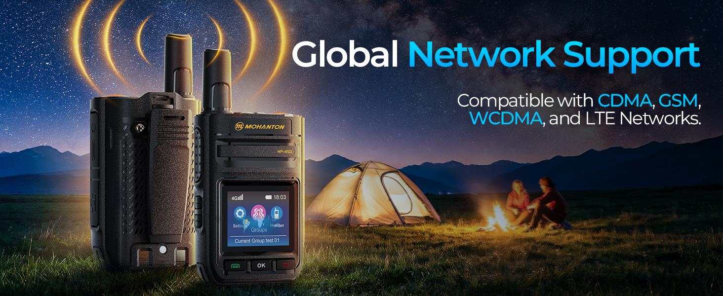 2PC M MOHANTON HP-45D 4G LTE POC Radio with Lifetime Free SIM - No Monthly Fees HD Loud Audio Massive 4000mAh Battery