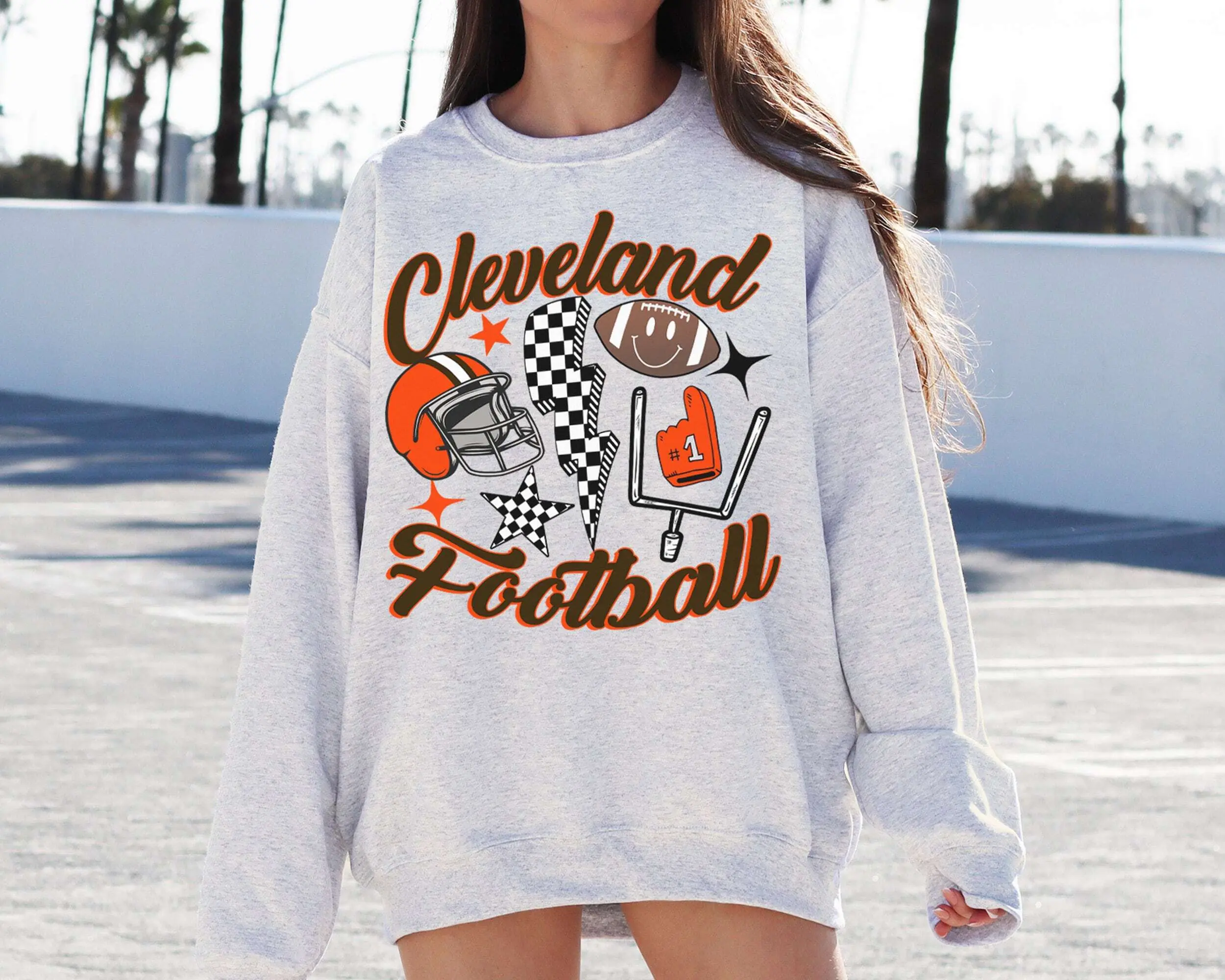 Retro Cleveland Football Crewneck Sweatshirt T-shirt Browns Sweatshirt Vintage Cleveland Shirt Browns Fan Gift