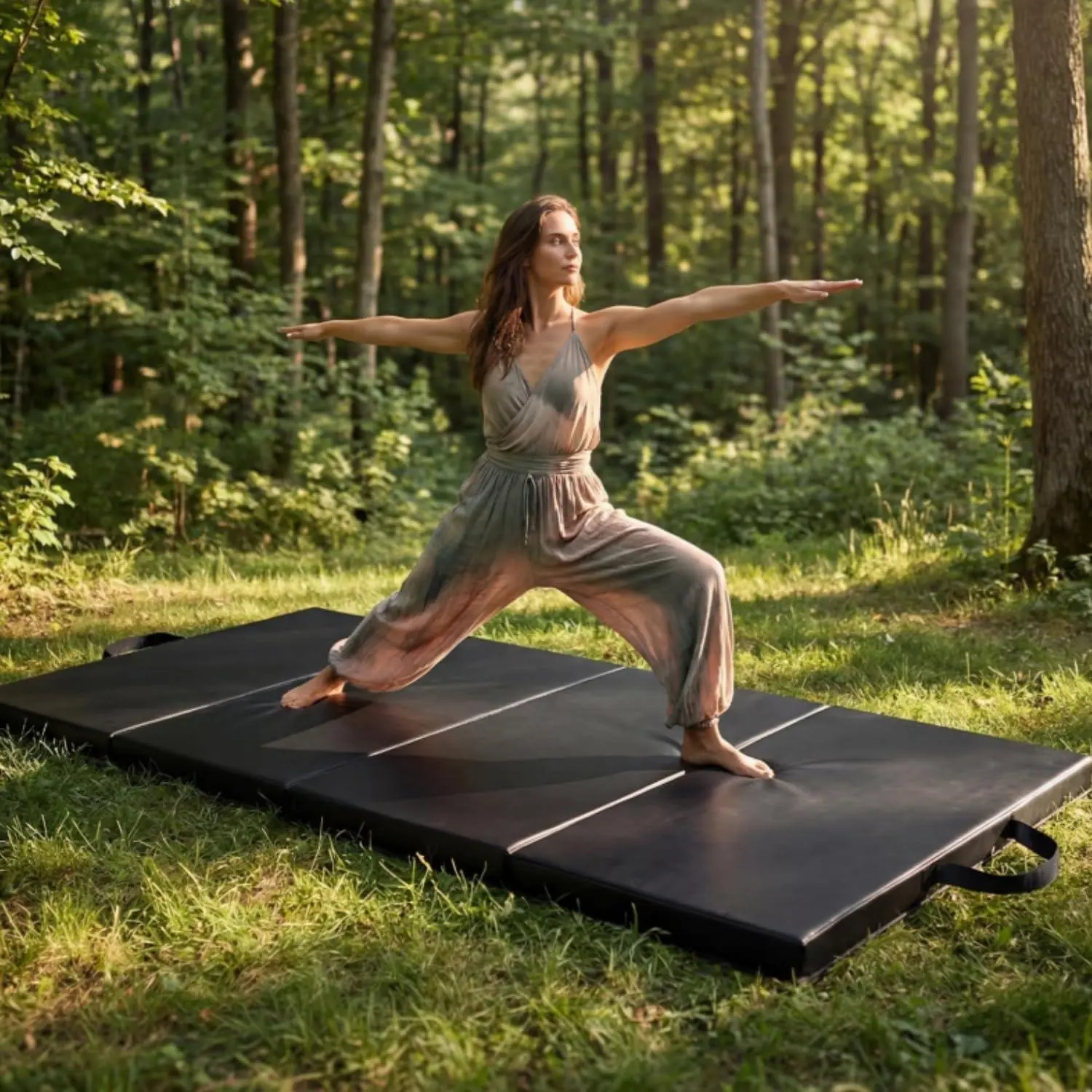 6.2x3 ft Gymnastics Mat, 5-fold (1.3 inch thick) / 4-fold (2 inch thick) Tumbling & Exercise Pad, Folding Floor Mat for Home Workouts, Yoga, Pilates, Aerobics and Martial Arts Training,summerwins