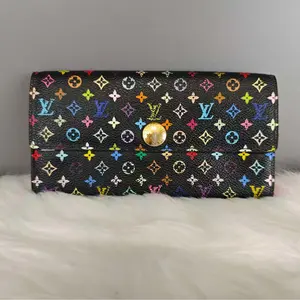 Pre-owned Louis Vuitton canvas Shoulder Bags Black murakami wallet