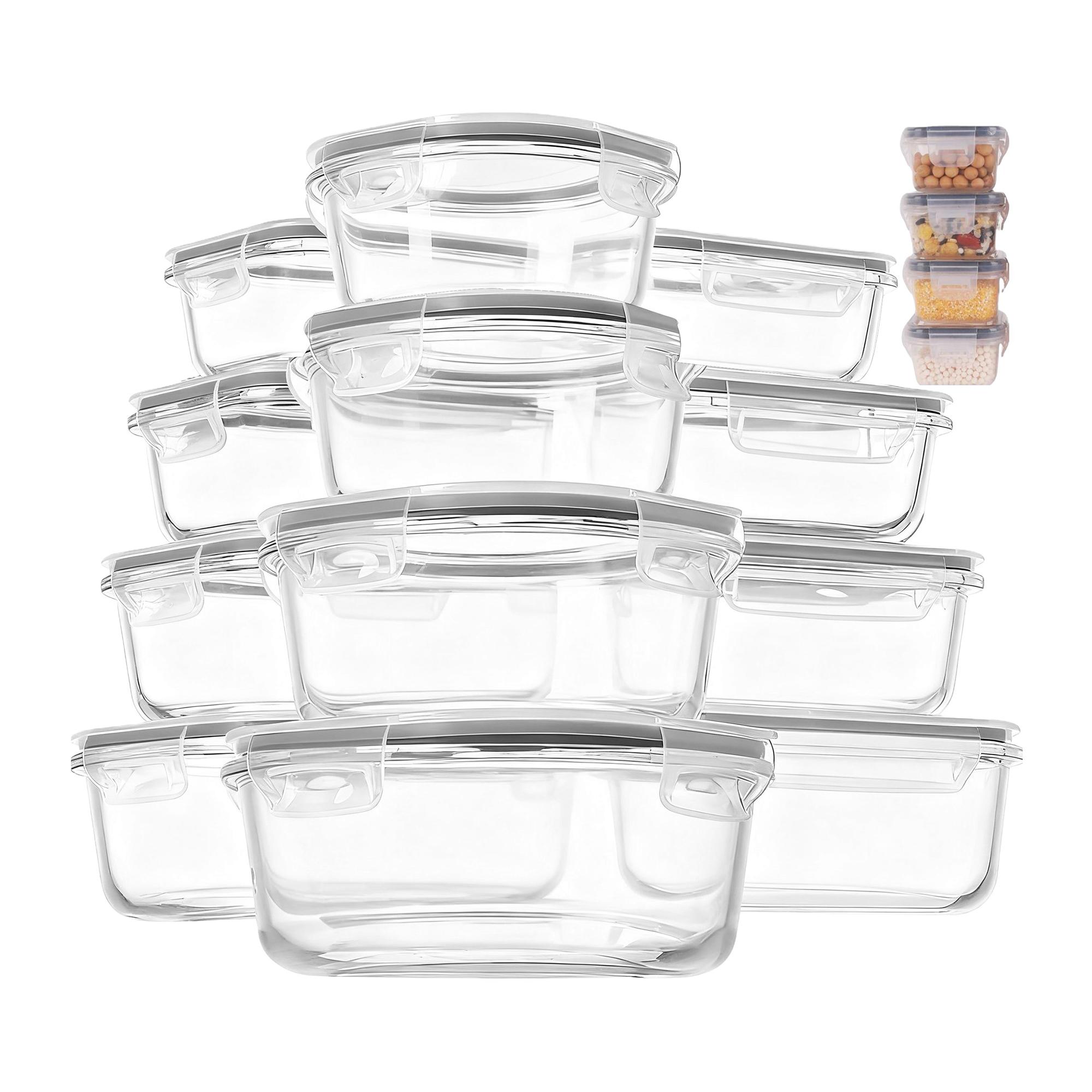 12pc Borosilicate Glass Storage Containers with Lids | 12 Airtight/Freezer Safe Food Storage Containers for Pantry and Kitchen | Meal Prep Container for Lunch | Glass Tupperware Set TikTokShopBlackFriday