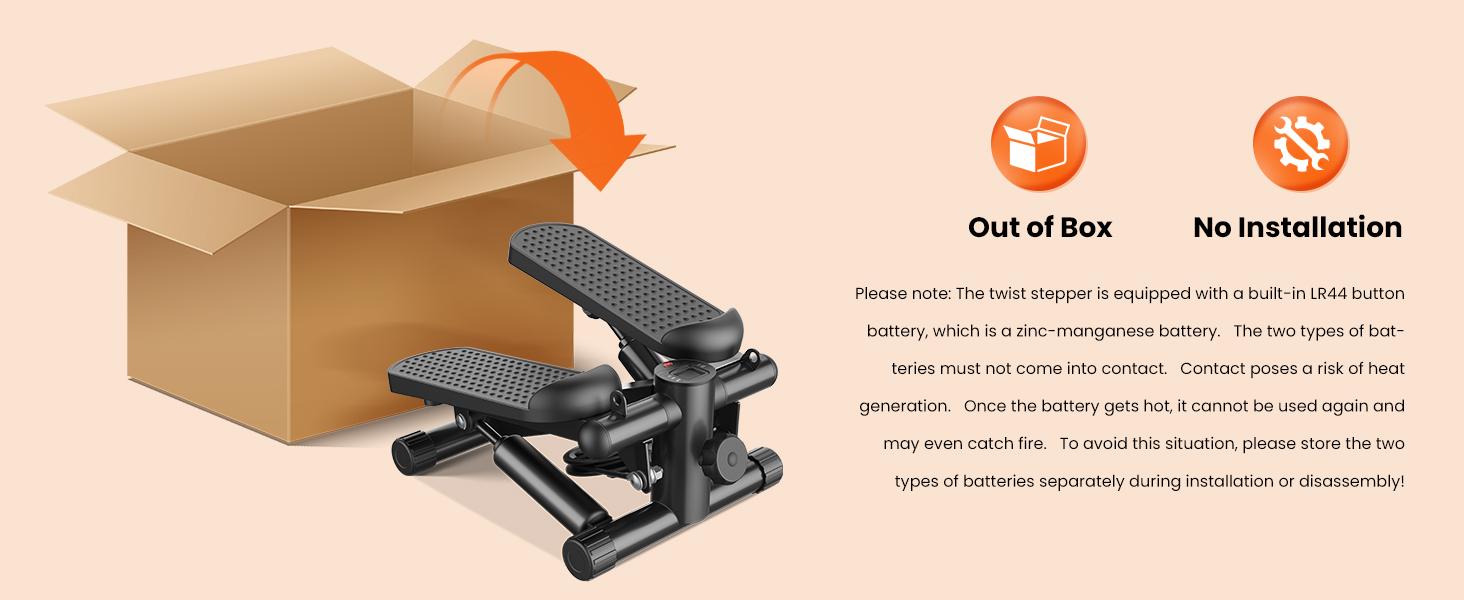 Steppers for Exercise at Home Workout Equipment, Twist Mini Stepper with Resistance Bands, Cardio Weight Loss Equipment Home Fitness