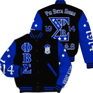 ΦΒΣ Varsity Jacket, Three Stars Black Jacket ΦΒΣ Fraternity Jacket 467 TQG