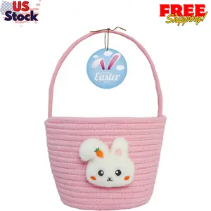 Pink Easter Baskets with Handle for Kids