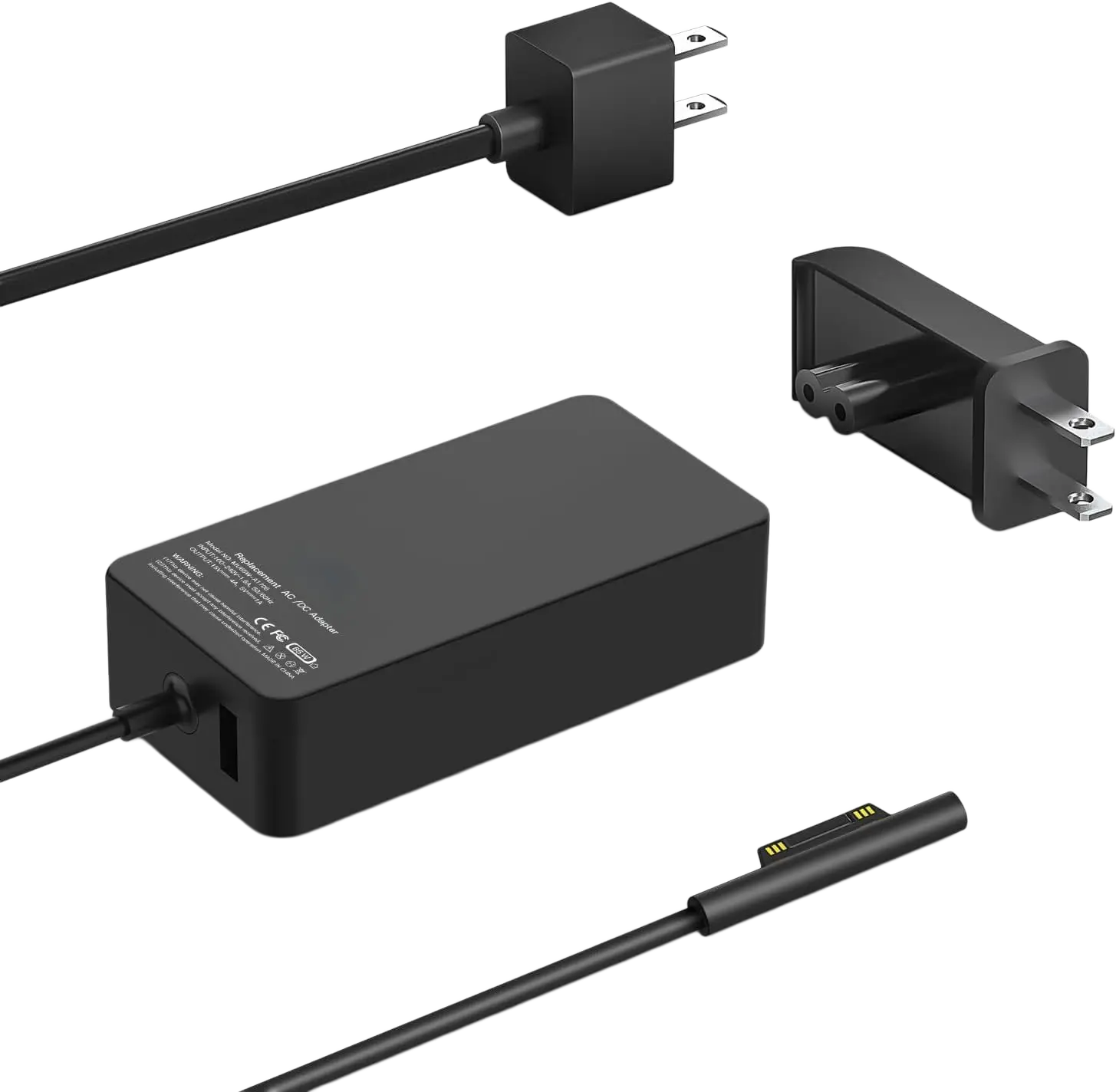 65W Microsoft Surface Pro Charger Adapter, Power Adapter Accessory for Surface Pro 9/8/7+/7/6/5/4/3, Laptop 5/4/3/2/1/Studio, Book 2/1, Go 3/2/1 (Supports 44W, 36W) with 6FT Power Cord
