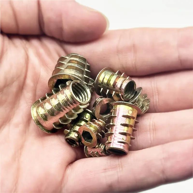 M4 M5 M6 M8 M10 Threaded Insert Nuts Hex Socket Drive Assortment Kit for Woodworking and Furniture Repair DIY Projects High Quality Industrial Grade Fasteners Hardware
