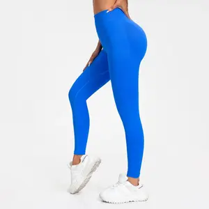 NCLAGEN-mallas de impacto para mujer, pantalones deportivos de Yoga sin costuras, banda baja acanalada, ropa de gimnasio, ropa de entrenamiento para Fitness, medias para el trasero